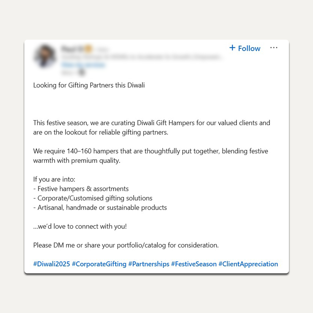 Corporate Gifting Services Lead Example