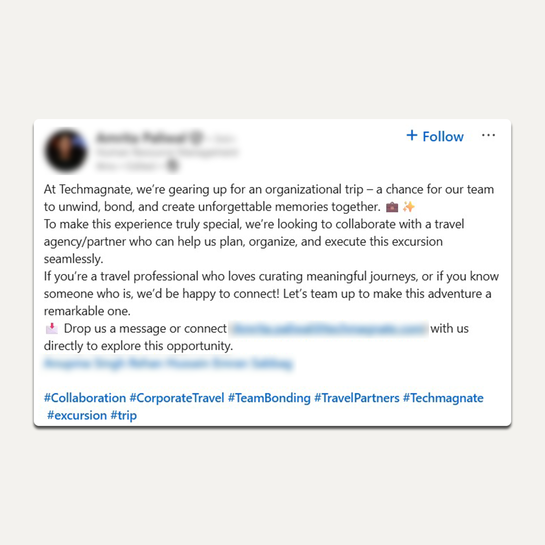 Travel Agency Services Lead Example