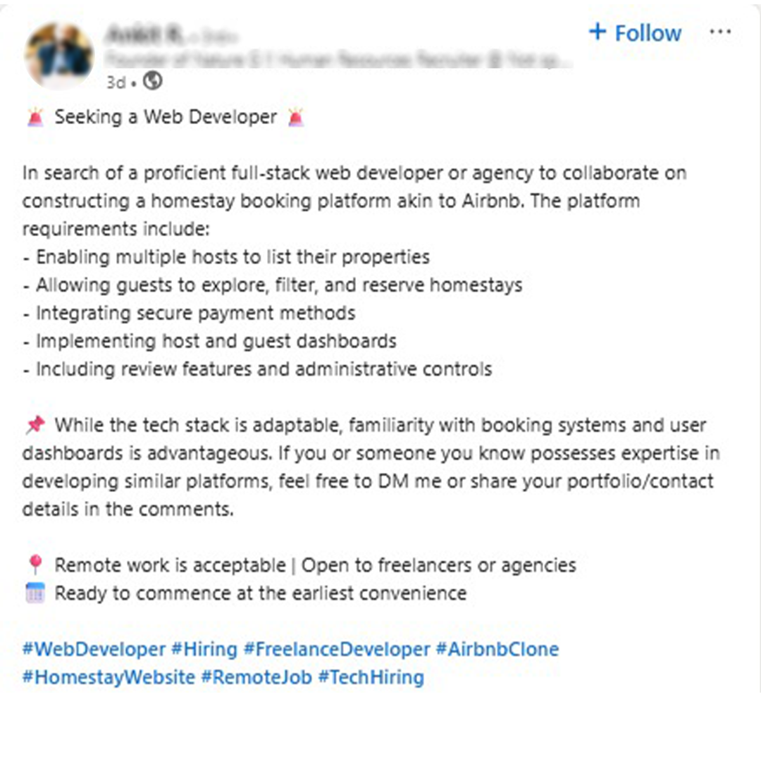 Website Development Lead Example